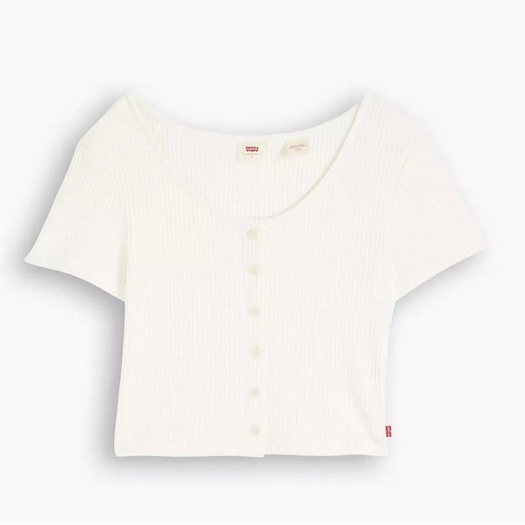 NEW Levi's Slim Fit "The Ribbed Tee" Size XL SHORT SLEEVE RACH TOP NWT - Picture 4 of 13